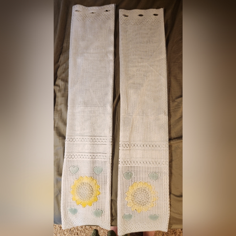Vintage NWOT Country Chic Farmhouse Cottagecore Lace Curtain Panels